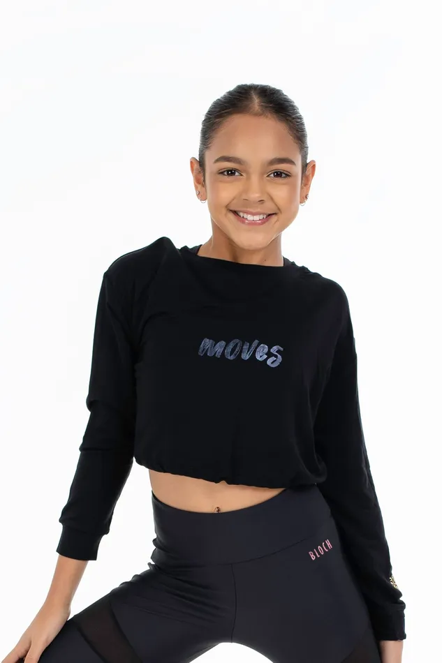 Tops Bloch X Flo Active Justice Drawstring Pullover Black 8211 Bloch Children