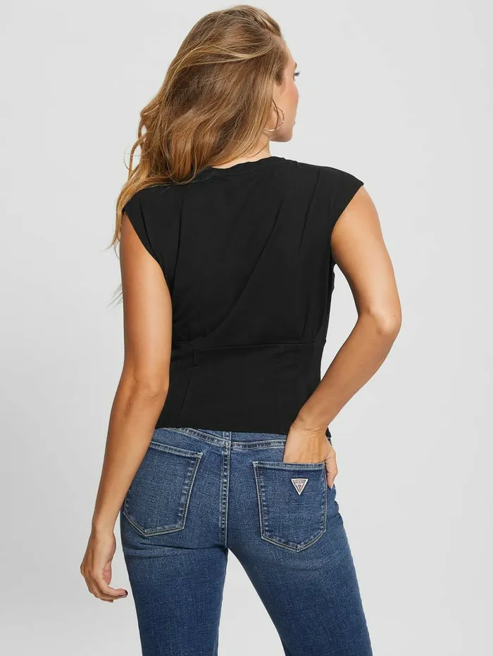 Tops Eco Karmen Corset Tee Black GUESS Women Tops Eco Karmen Corset Tee Black GUESS Women