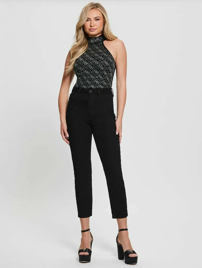 Tops GUESS Women Celeste Rhinestone Tank Top Black Tops GUESS Women Celeste Rhinestone Tank Top Black