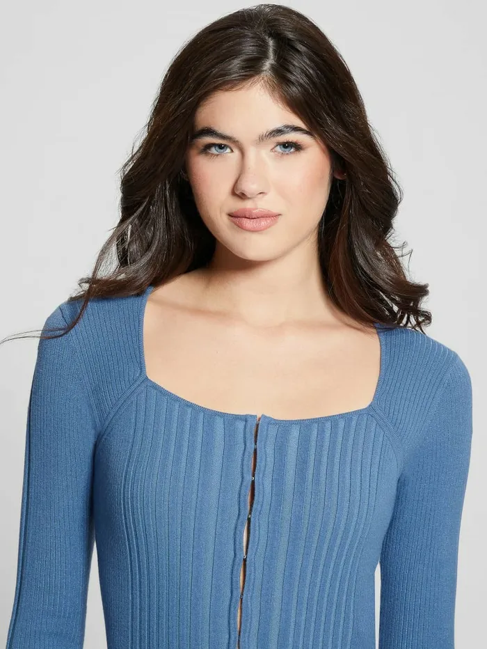 Tops GUESS Women Eco Allie Cardigan Nordic Sea And Myosotis B Tops GUESS Women Eco Allie Cardigan Nordic Sea And Myosotis B