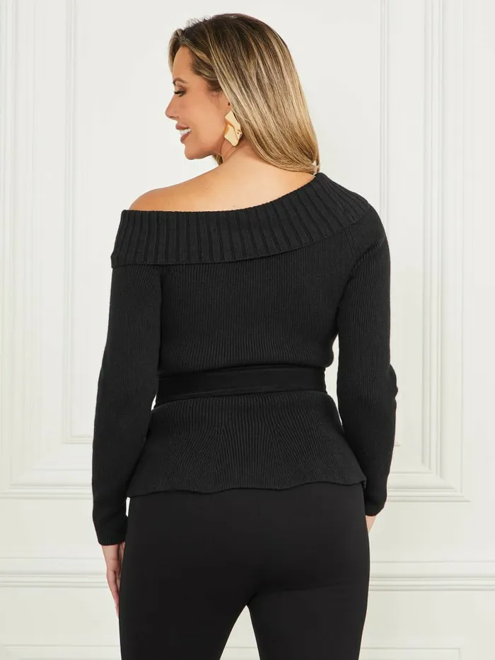 Tops GUESS Women Marisol Sweater Top Black Tops GUESS Women Marisol Sweater Top Black