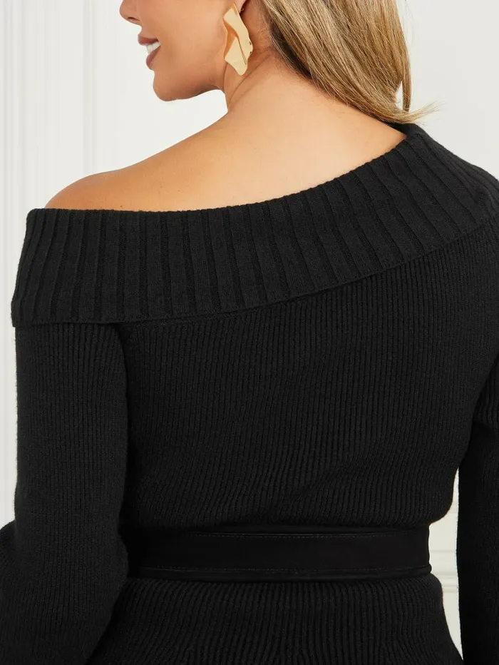 Tops GUESS Women Marisol Sweater Top Black Tops GUESS Women Marisol Sweater Top Black