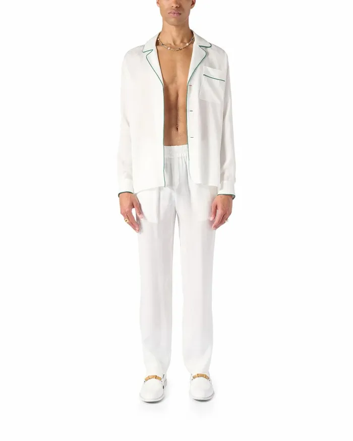 Trousers and Shorts Men Casablanca Paris Monogram Pyjama Silk Trousers
