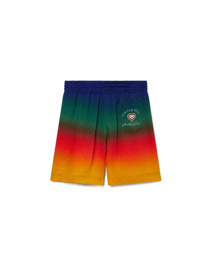 Trousers and Shorts Men Casablanca Paris Peace Gradient Silk Shorts