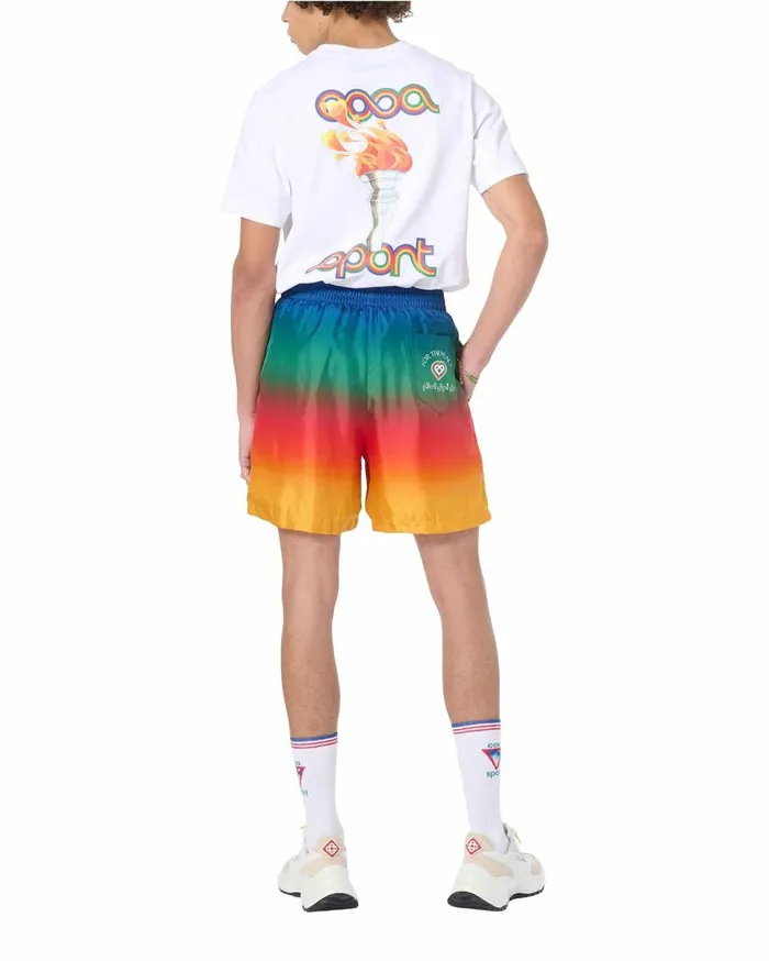 Trousers and Shorts Men Casablanca Paris Peace Gradient Silk Shorts
