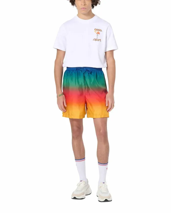 Trousers and Shorts Men Casablanca Paris Peace Gradient Silk Shorts