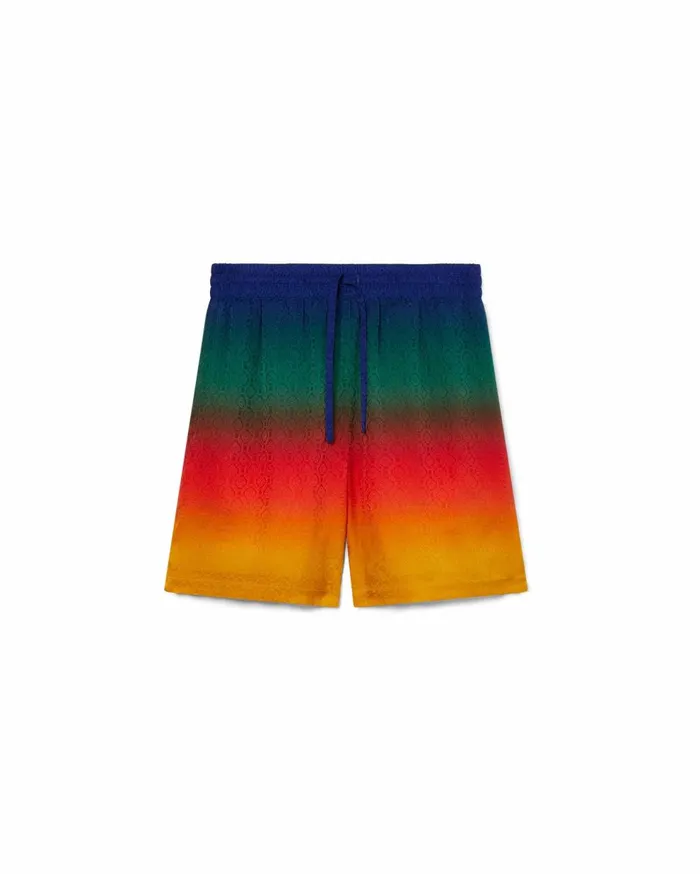 Trousers and Shorts Men Casablanca Paris Peace Gradient Silk Shorts