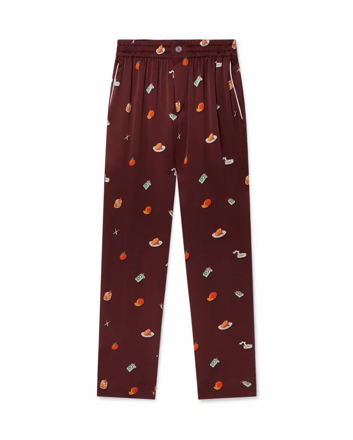 Trousers and Shorts Men Casablanca Paris Vices Silk Satin Pyjama Trousers