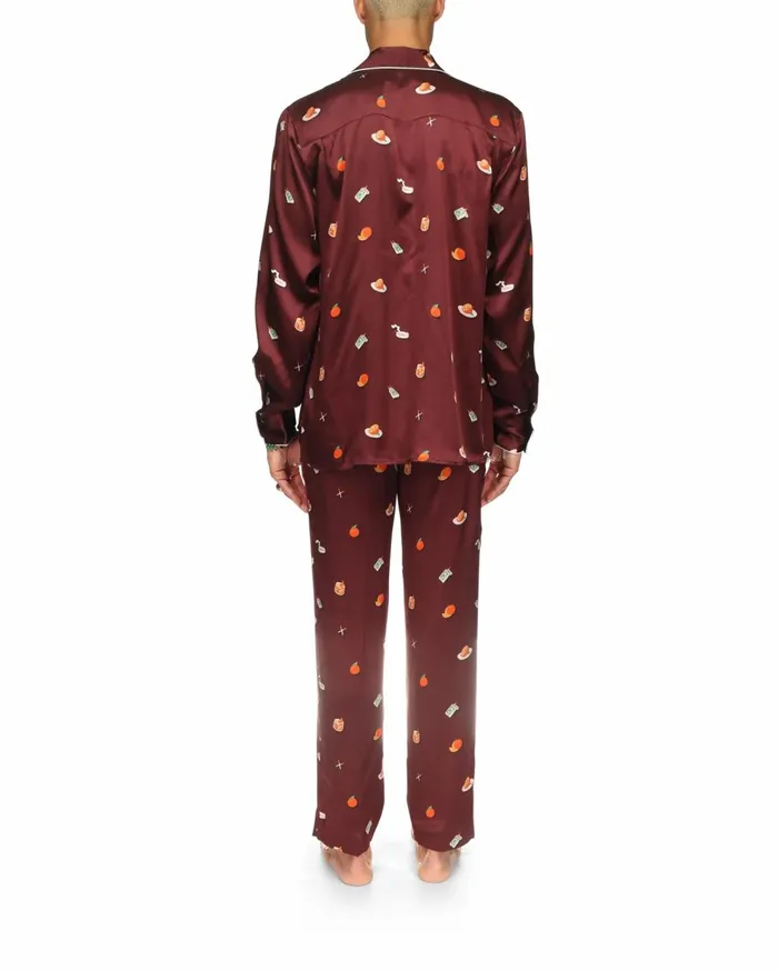 Trousers and Shorts Men Casablanca Paris Vices Silk Satin Pyjama Trousers