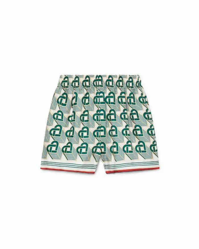 Trousers and Shorts Women Casablanca Paris Heart Monogram Silk Shorts