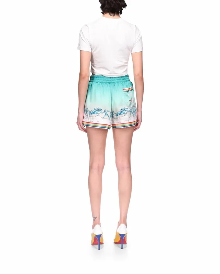 Trousers and Shorts Women Casablanca Paris La Desse Du Stade Silk Shorts
