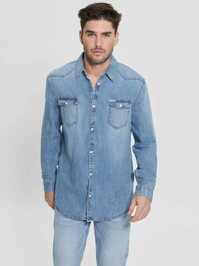 Truckee Denim Western Shirt Palace Shirts GUESS Men Truckee Denim Western Shirt Palace Shirts GUESS Men