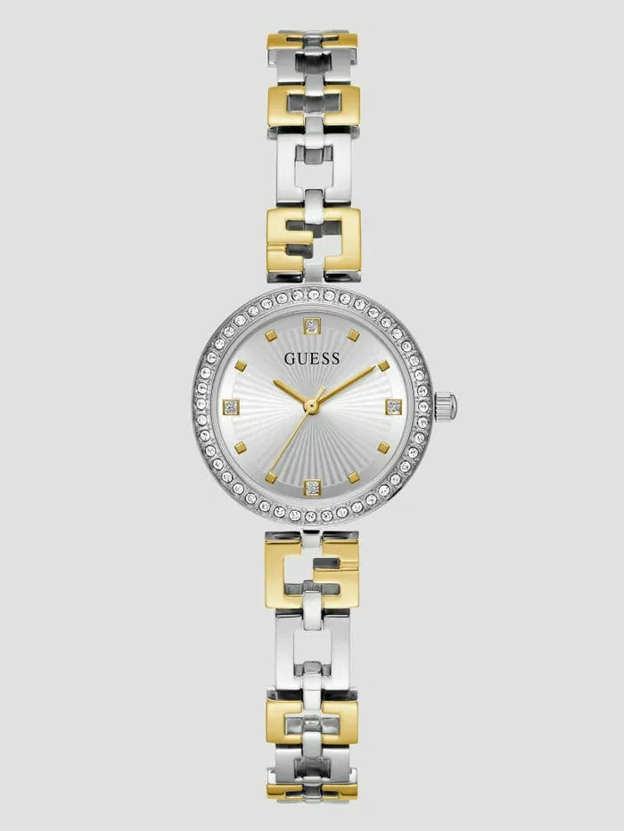 TwoTone Analog Watch Silver Watches GUESS Women