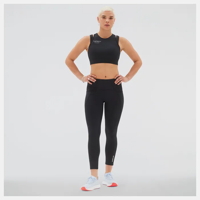 United Airlines NYC Half Shape Shield Crop Bra BLACK Sports Bras New Balance Women United Airlines NYC Half Shape Shield Crop Bra BLACK Sports Bras New Balance Women
