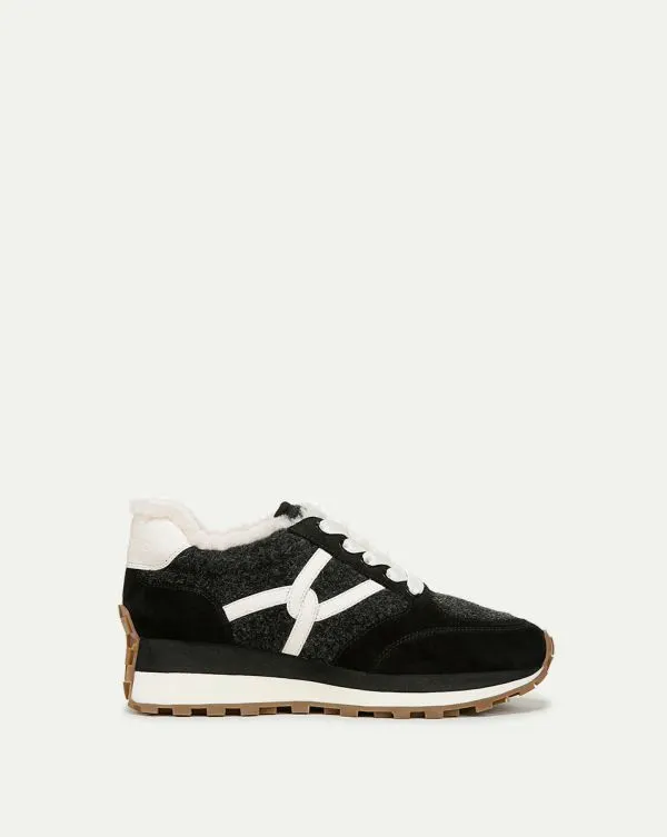 Valentina Shearling Sneaker Black Women Veronica Beard Shoes