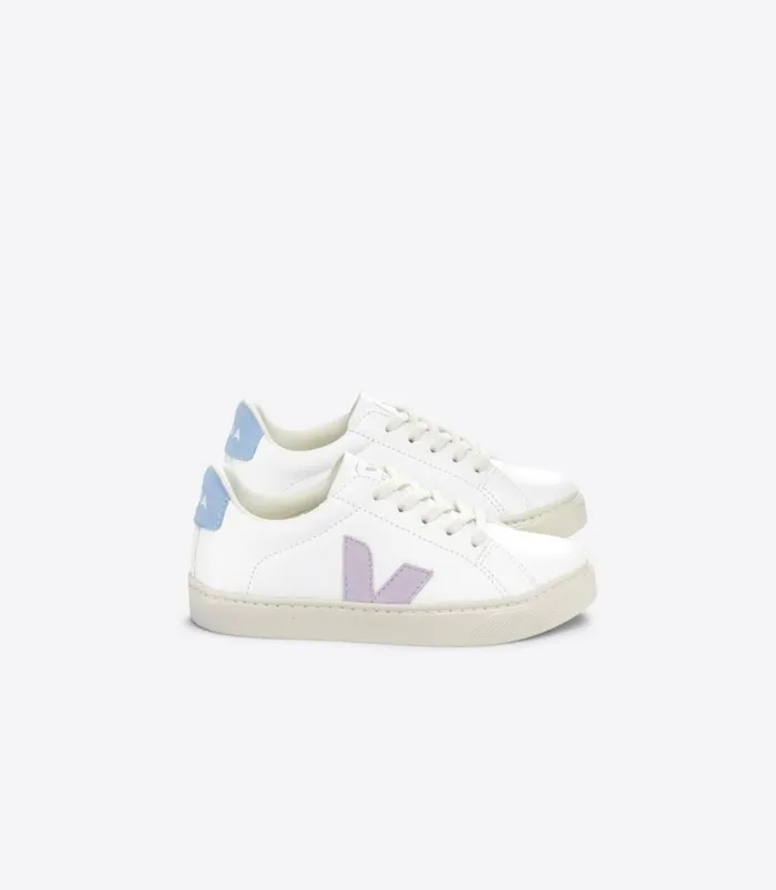 VEJA ESPLAR LACES CHROMEFREE LEATHER WHITE PARME STEEL Kids Esplar