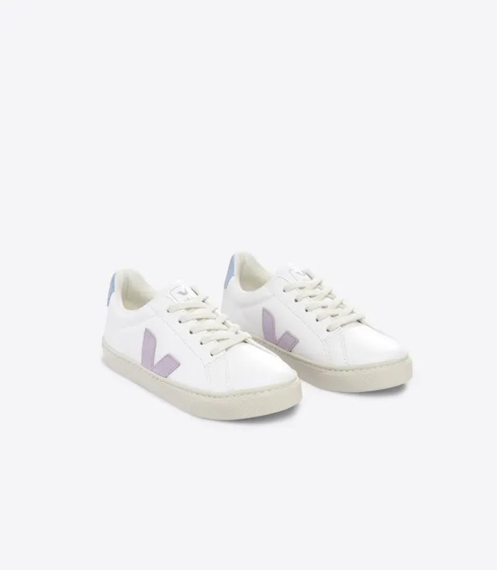 VEJA ESPLAR LACES CHROMEFREE LEATHER WHITE PARME STEEL Kids Esplar