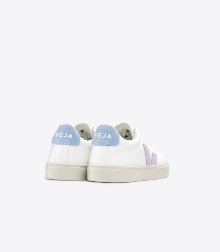 VEJA ESPLAR LACES CHROMEFREE LEATHER WHITE PARME STEEL Kids Esplar