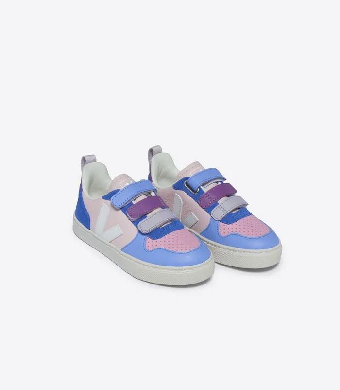 VEJA V10 CHROMEFREE LEATHER MULTICO PETALE WHITE Kids V10