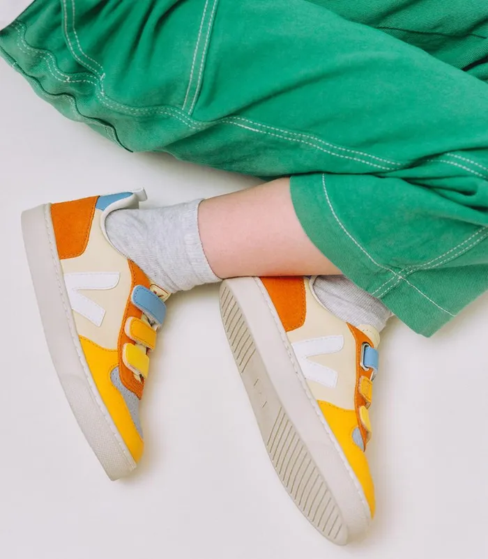 VEJA V10 CHROMEFREE LEATHER MULTICO SUN Kids V10