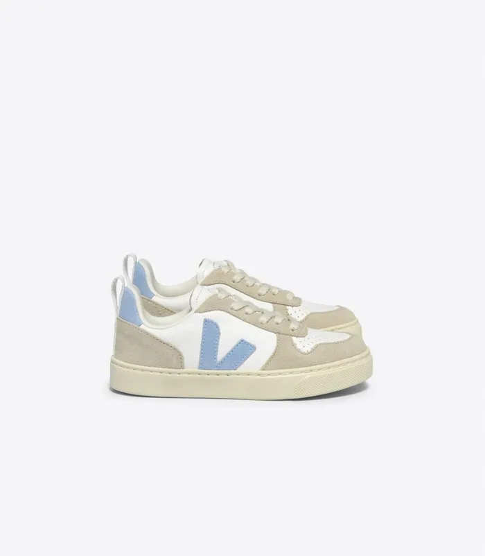 VEJA V10 LACES CHROMEFREE WHITE STEEL ALMOND Kids V10