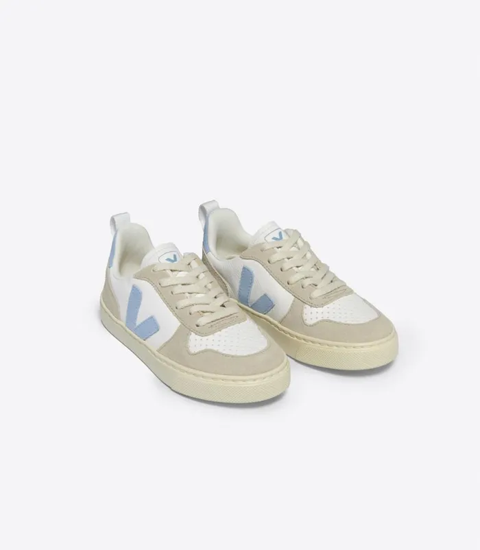 VEJA V10 LACES CHROMEFREE WHITE STEEL ALMOND Kids V10