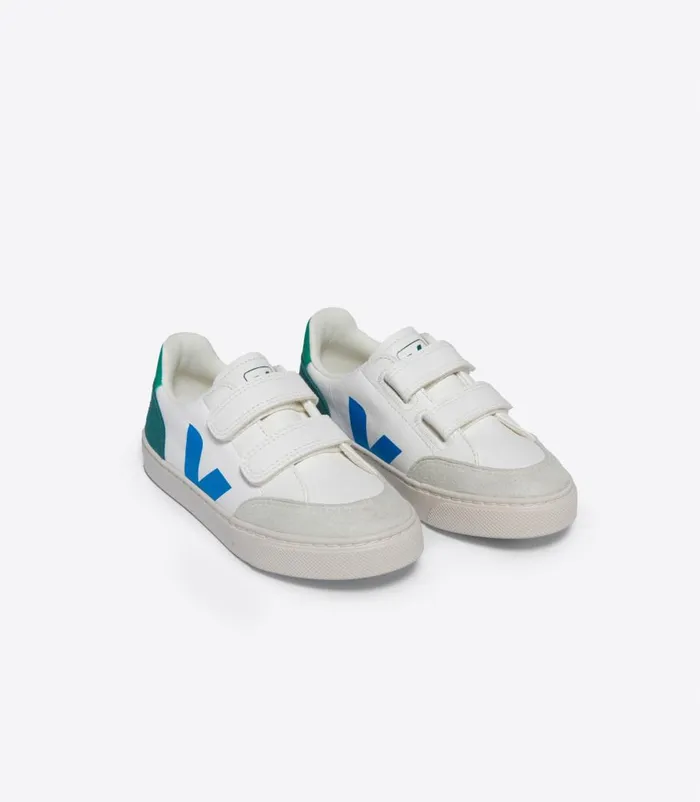 VEJA V12 CHROMEFREE LEATHER WHITE MULTICO BRITTANY Kids V12