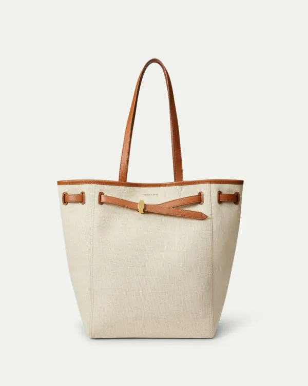 Veronica Beard Canvas Dash Tote Natural Linenandhazel Women Veronica Beard Handbags