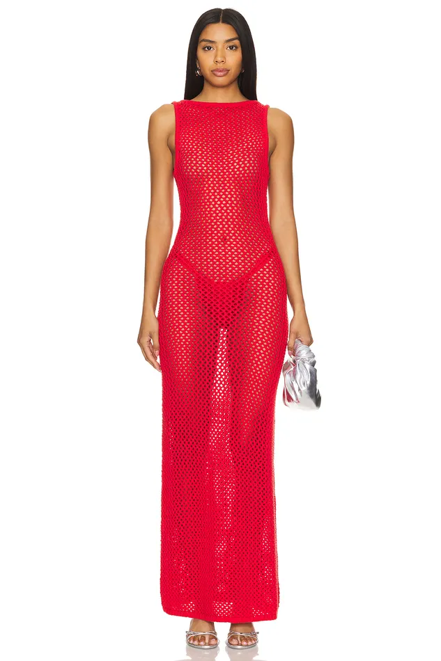 Violeta Maxi Dress Red Women Lovers and Friends Sweaters and Knits