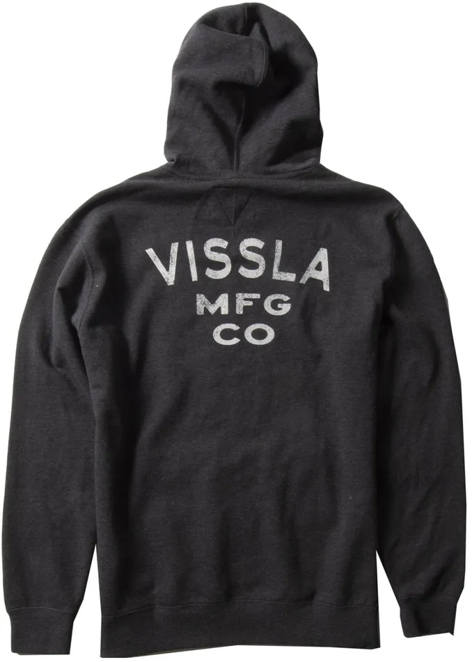 Vissla Coastal Eco Po Hoodie Black Heather 2 Men Fleece and Hoodies