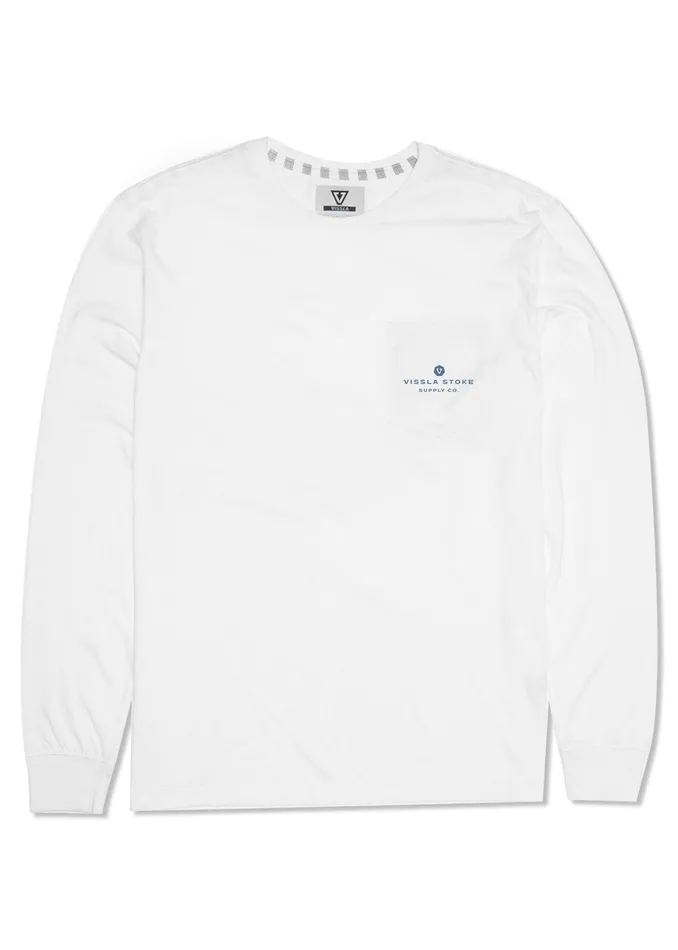 Vissla Insignia Ls Pkt Tee White Men Long Sleeve Tees Vissla Insignia Ls Pkt Tee White Men Long Sleeve Tees