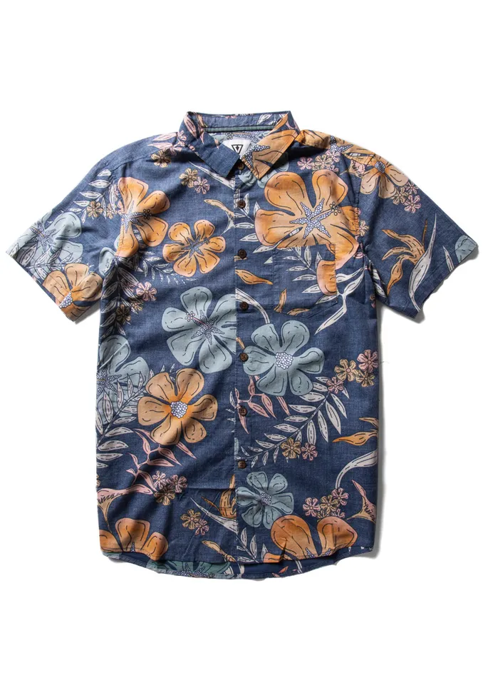 Vissla Shirts and Flannels Men Garden Isle Ss Shirt Dark Denim