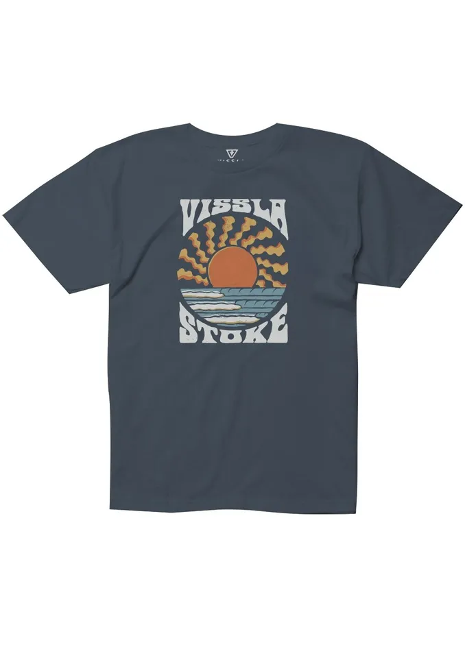 Vissla Solar Spin Kids Tee Navy Heather Youth Clothing