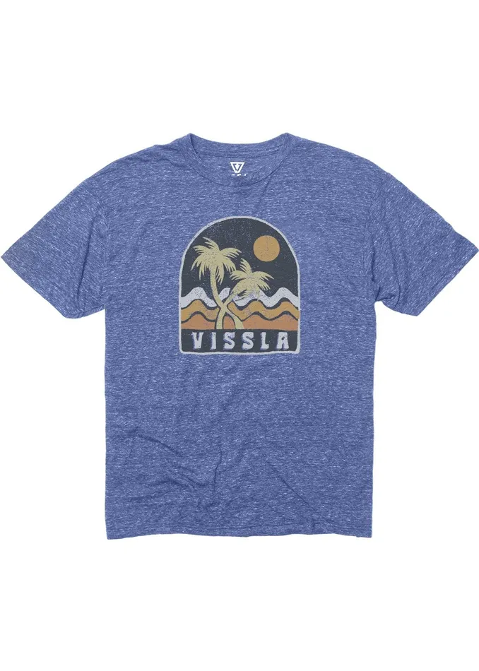 Vissla Twin Palms Kids Snow Tee RYH 8211 Royal Heather Youth Clothing