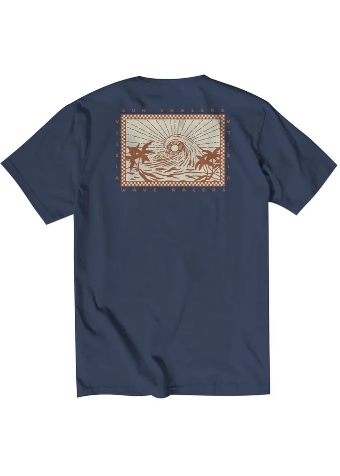 Vissla Wave Racers Organic Pkt Tee Dark Denim Men Premium Tees