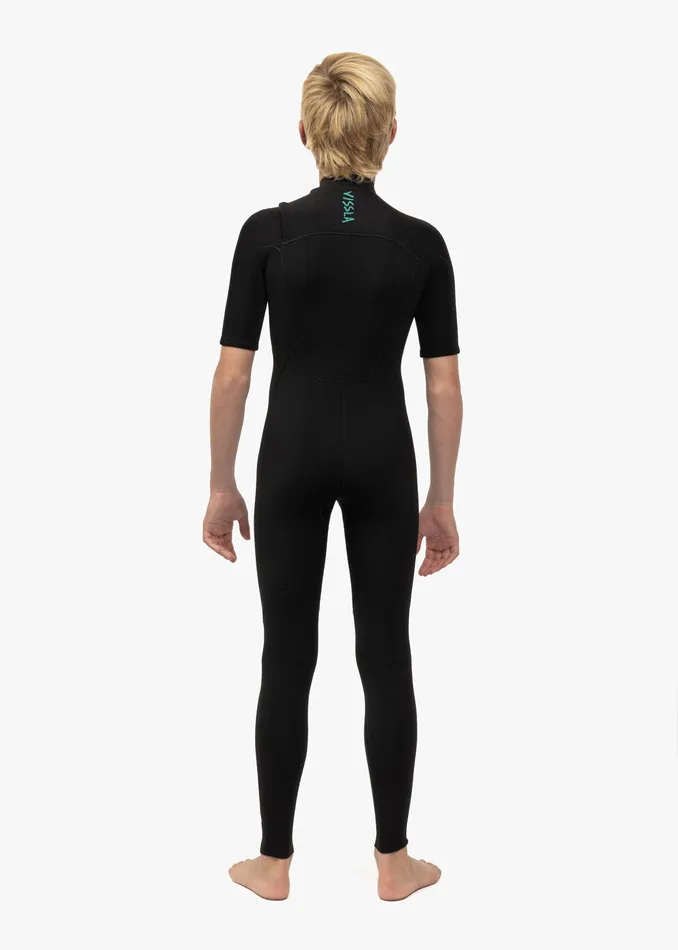 Vissla Wetsuits Youth 7 Seas Boys 22 SS Full Wetsuit Black