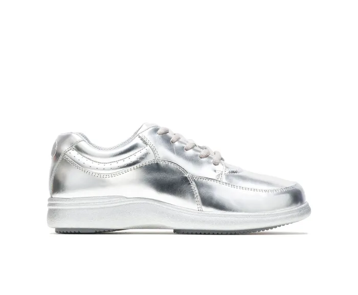 Walking Shoes Hush Puppies Women Power Walker Silver Metallic Leather