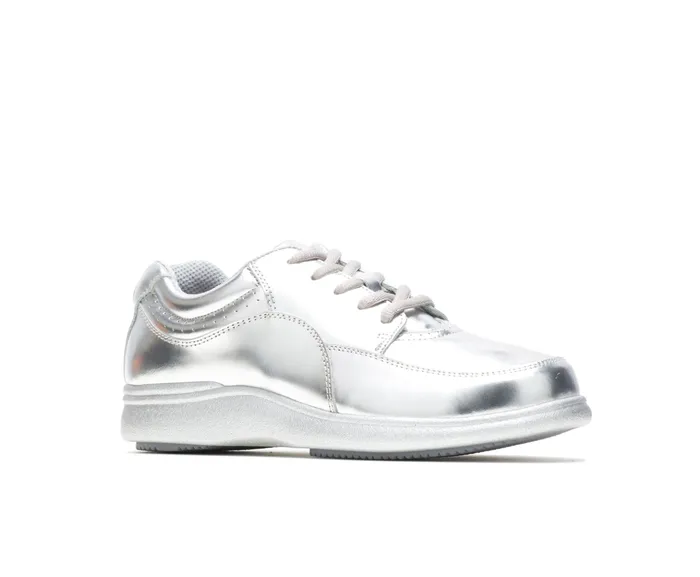 Walking Shoes Hush Puppies Women Power Walker Silver Metallic Leather Walking Shoes Hush Puppies Women Power Walker Silver Metallic Leather
