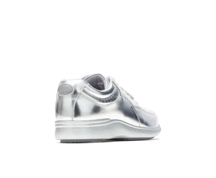 Walking Shoes Hush Puppies Women Power Walker Silver Metallic Leather Walking Shoes Hush Puppies Women Power Walker Silver Metallic Leather
