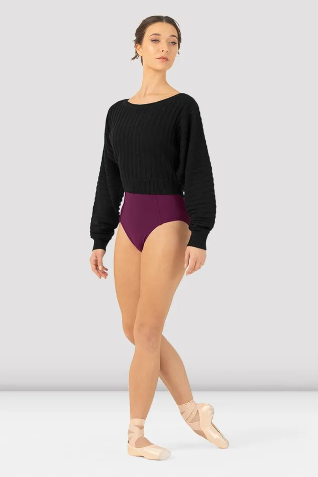 Warmups Adult Ladies Everlyn Cropped Sweater Black Bloch