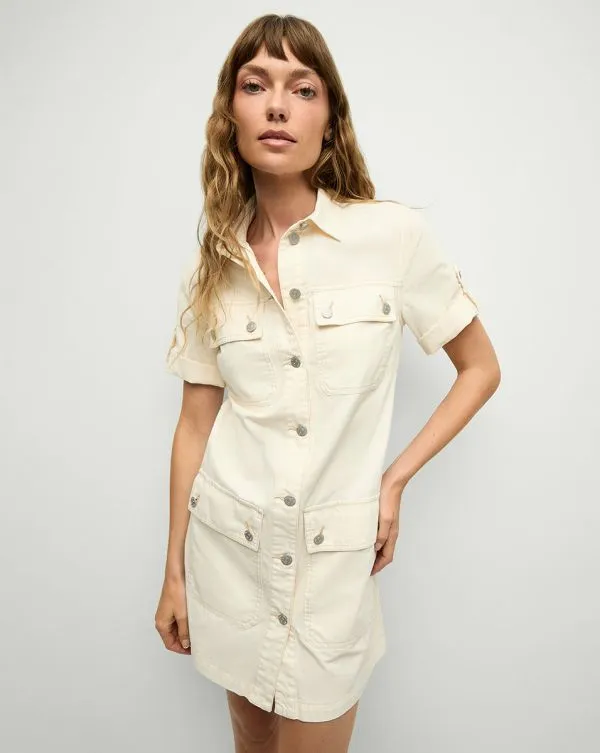 Warren Mini Shirtdress Ecru Women Veronica Beard Dresses
