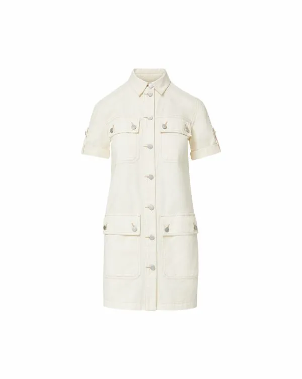 Warren Mini Shirtdress Ecru Women Veronica Beard Dresses Warren Mini Shirtdress Ecru Women Veronica Beard Dresses