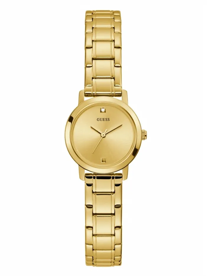 Watches GoldTone Diamond Analog Watch Gold 8211 GUESS Women