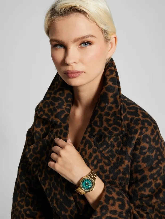 Watches GUESS Women GoldTone Translucent Dial Analog Watch Gold Watches GUESS Women GoldTone Translucent Dial Analog Watch Gold