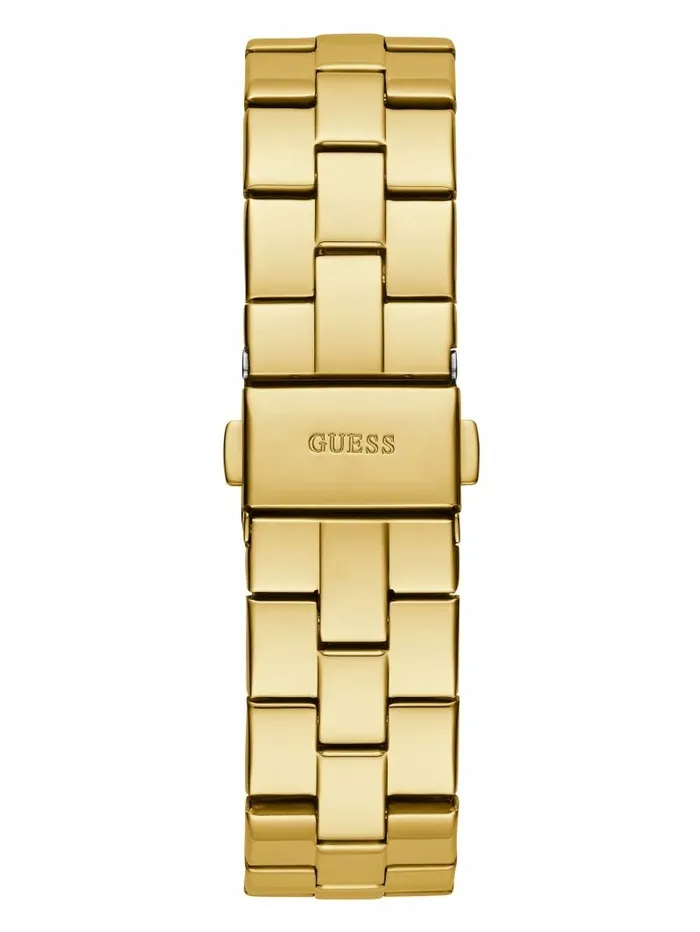 Watches GUESS Women GoldTone Translucent Dial Analog Watch Gold Watches GUESS Women GoldTone Translucent Dial Analog Watch Gold