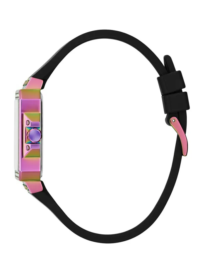 Watches Iridescent and Black Silicone Multifunction Watch Iridescent Multi 8211 GUESS Women Watches Iridescent and Black Silicone Multifunction Watch Iridescent Multi 8211 GUESS Women