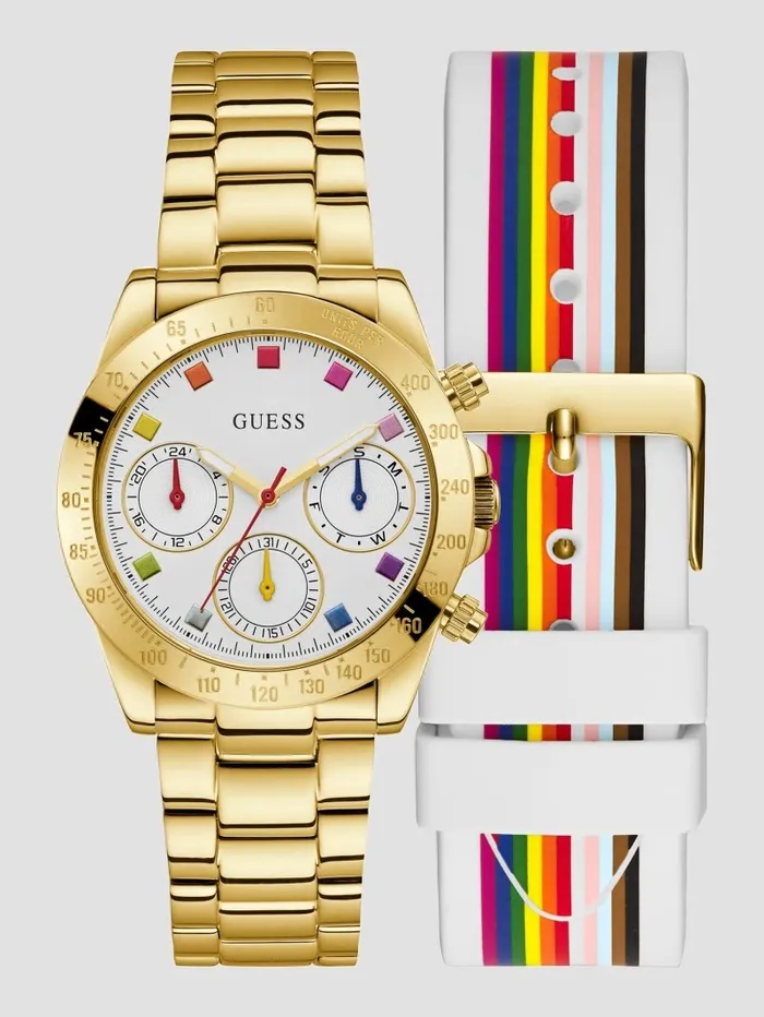 Watches Women GUESS GoldTone Multifunction Watch Set Gold