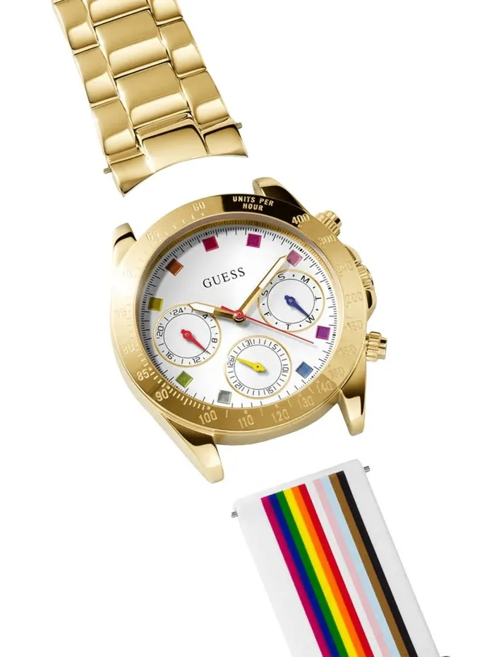 Watches Women GUESS GoldTone Multifunction Watch Set Gold Watches Women GUESS GoldTone Multifunction Watch Set Gold