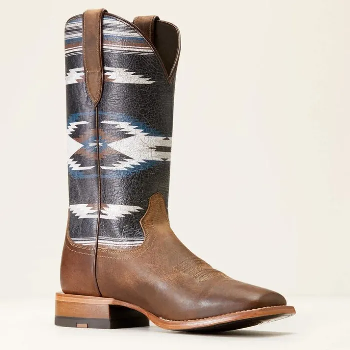 Western Boots Men Ariat Frontier Chimayo Western Boot Natural Crunch