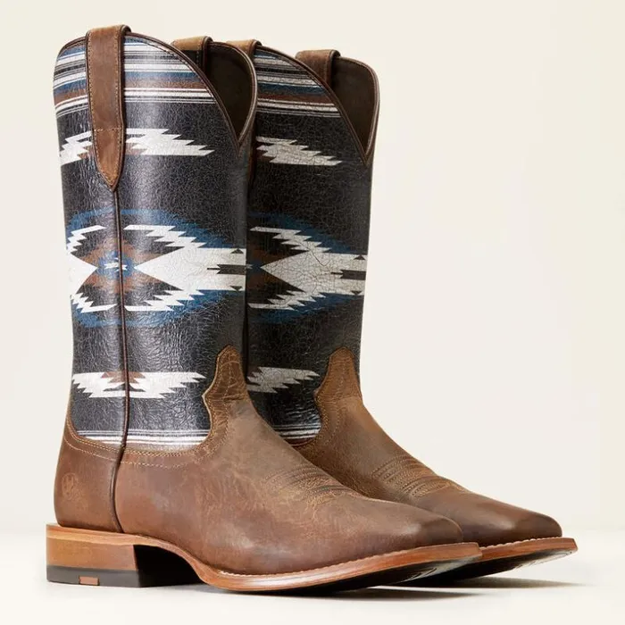 Western Boots Men Ariat Frontier Chimayo Western Boot Natural Crunch